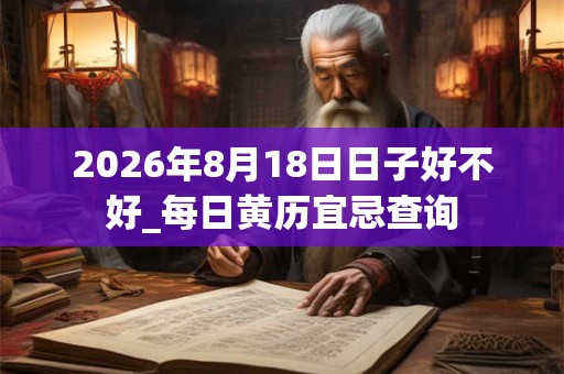 2026年8月18日日子好不好_每日黄历宜忌查询 2026年8月18日日子好不好_每日黄历宜忌查询