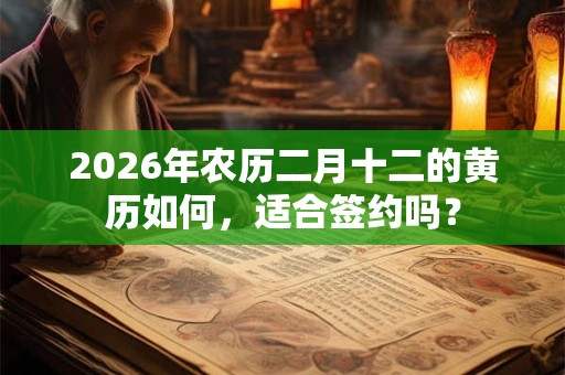 2026年农历二月十二的黄历如何，适合签约吗？