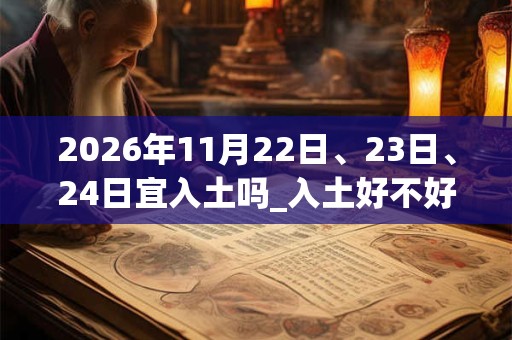 2026年11月22日、23日、24日宜入土吗_入土好不好