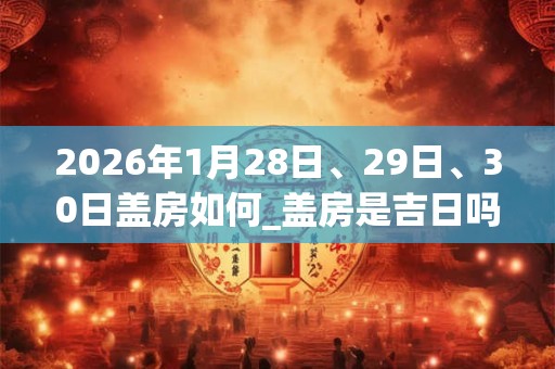 2026年1月28日、29日、30日盖房如何_盖房是吉日吗 2026年1月28日、29日、30日盖房如何_盖房是吉日吗
