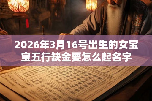 2026年3月16号出生的女宝宝五行缺金要怎么起名字 2026年3月16号出生的女宝宝五行缺金要怎么起名字