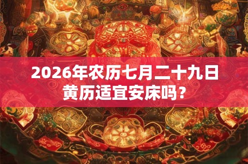 2026年农历七月二十九日黄历适宜安床吗? 2026年农历七月二十九日黄历适宜安床吗?