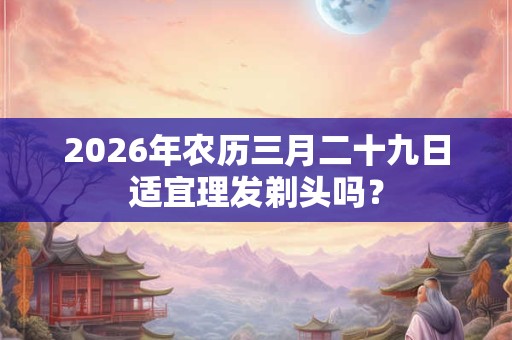 2026年农历三月二十九日适宜理发剃头吗? 2026年农历三月二十九日适宜理发剃头吗?