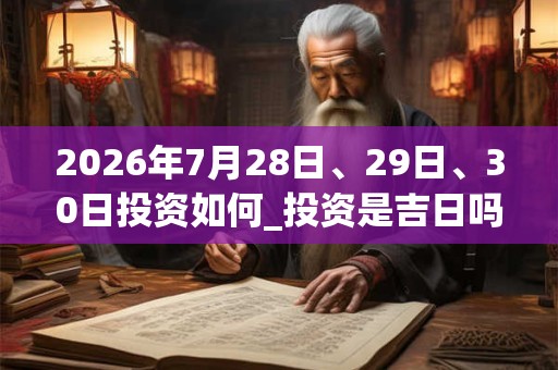 2026年7月28日、29日、30日投资如何_投资是吉日吗