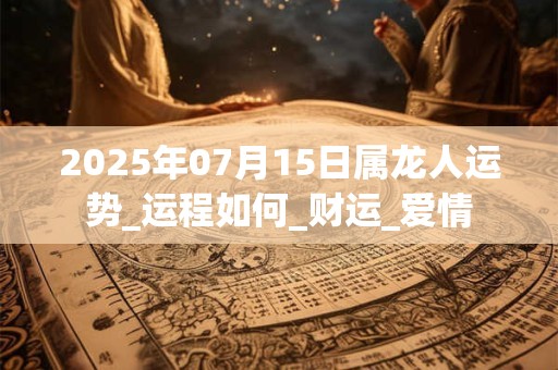2025年07月15日属龙人运势_运程如何_财运_爱情 2025年07月15日属龙人运势_运程如何_财运_爱情