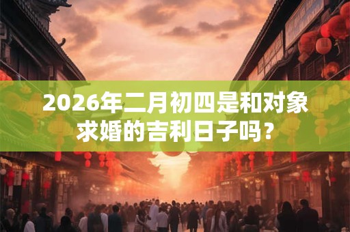 2026年二月初四是和对象求婚的吉利日子吗？