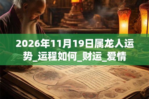 2026年11月19日属龙人运势_运程如何_财运_爱情 2026年11月19日属龙人运势_运程如何_财运_爱情