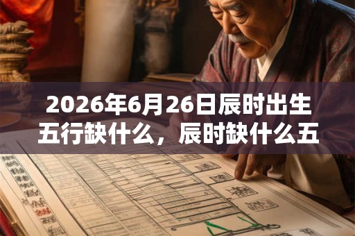 2026年6月26日辰时出生五行缺什么，辰时缺什么五行