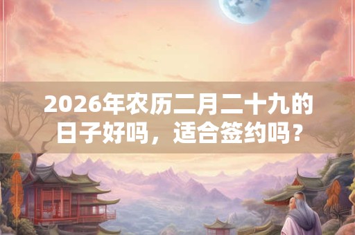 2026年农历二月二十九的日子好吗，适合签约吗？