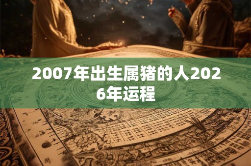 2007年出生属猪的人2026年运程