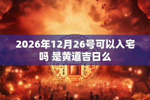 2026年12月26号可以入宅吗 是黄道吉日么 2026年12月26号可以入宅吗 是黄道吉日么