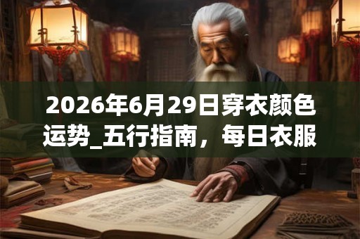2026年6月29日穿衣颜色运势_五行指南，每日衣服颜色幸运色