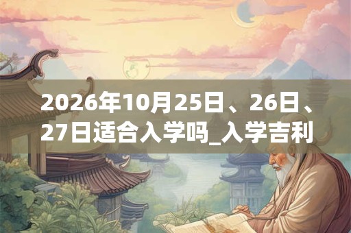 2026年10月25日、26日、27日适合入学吗_入学吉利吗 2026年10月25日、26日、27日适合入学吗_入学吉利吗