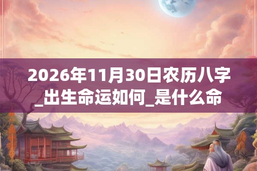 2026年11月30日农历八字_出生命运如何_是什么命 2026年11月30日农历八字_出生命运如何_是什么命