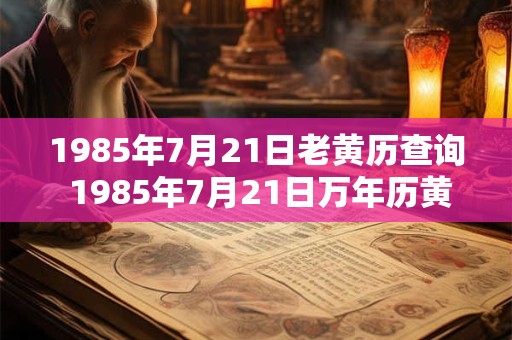 1985年7月21日老黄历查询 1985年7月21日万年历黄道吉日