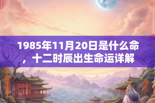 1985年11月20日是什么命，十二时辰出生命运详解