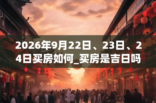 2026年9月22日、23日、24日买房如何_买房是吉日吗 2026年9月22日、23日、24日买房如何_买房是吉日吗