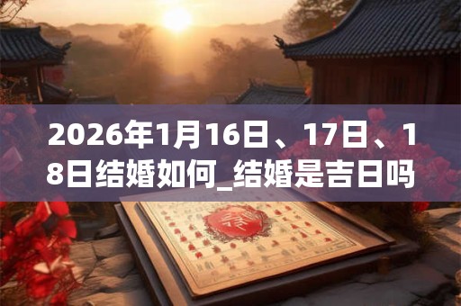 2026年1月16日、17日、18日结婚如何_结婚是吉日吗