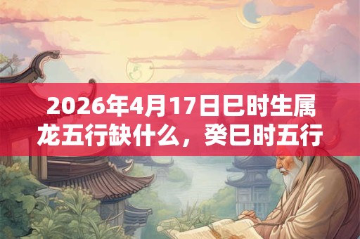 2026年4月17日巳时生属龙五行缺什么,癸巳时五行缺什么 2026年4月17日巳时生属龙五行缺什么,癸巳时五行缺什么