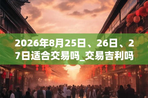 2026年8月25日、26日、27日适合交易吗_交易吉利吗