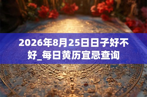 2026年8月25日日子好不好_每日黄历宜忌查询 2026年8月25日日子好不好_每日黄历宜忌查询