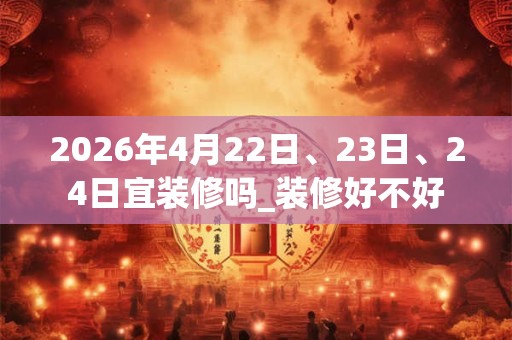 2026年4月22日、23日、24日宜装修吗_装修好不好 2026年4月22日、23日、24日宜装修吗_装修好不好