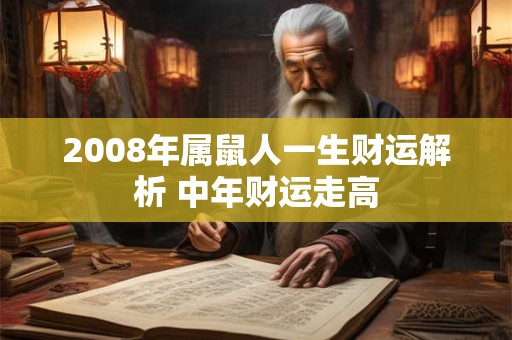 2008年属鼠人一生财运解析 中年财运走高 2008年属鼠人一生财运解析 中年财运走高