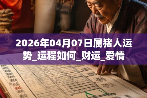 2026年04月07日属猪人运势_运程如何_财运_爱情 2026年04月07日属猪人运势_运程如何_财运_爱情