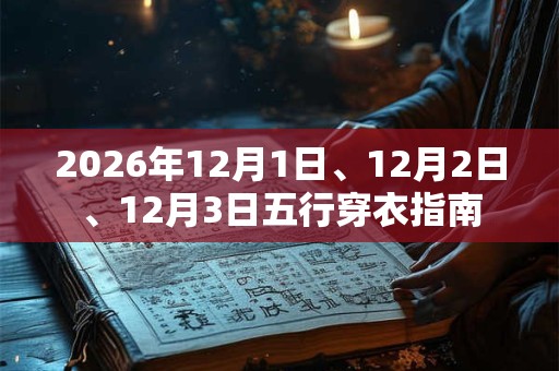 2026年12月1日、12月2日、12月3日五行穿衣指南 2026年12月1日、12月2日、12月3日五行穿衣指南