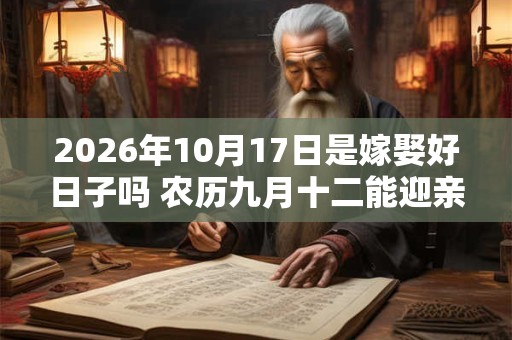 2026年10月17日是嫁娶好日子吗 农历九月十二能迎亲吗