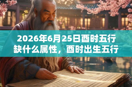 2026年6月25日酉时五行缺什么属性，酉时出生五行缺什么