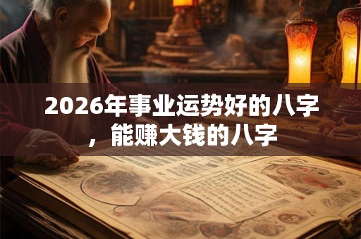 2026年事业运势好的八字，能赚大钱的八字
