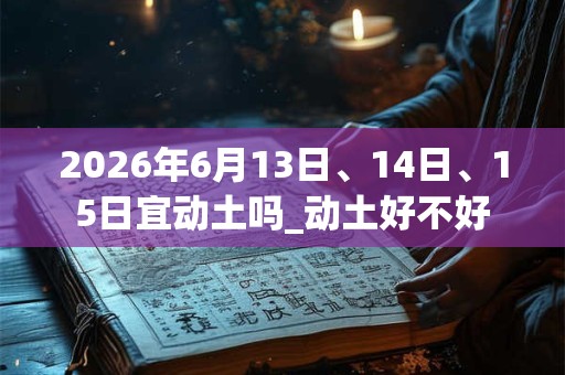 2026年6月13日、14日、15日宜动土吗_动土好不好 2026年6月13日、14日、15日宜动土吗_动土好不好