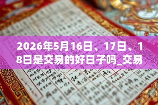 2026年5月16日、17日、18日是交易的好日子吗_交易可以吗 2026年5月16日、17日、18日是交易的好日子吗_交易可以吗