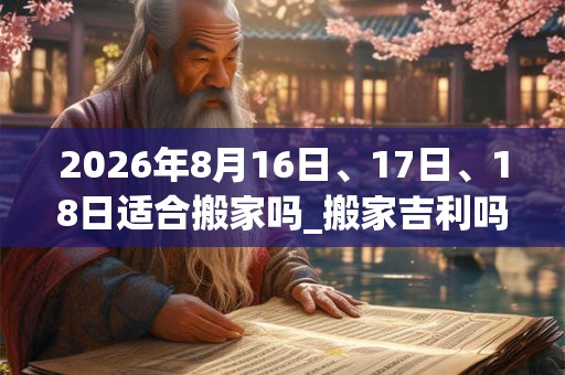 2026年8月16日、17日、18日适合搬家吗_搬家吉利吗 2026年8月16日、17日、18日适合搬家吗_搬家吉利吗