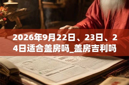 2026年9月22日、23日、24日适合盖房吗_盖房吉利吗 2026年9月22日、23日、24日适合盖房吗_盖房吉利吗