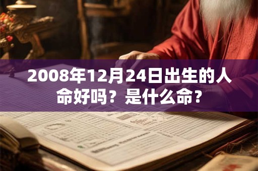 2008年12月24日出生的人命好吗？是什么命？
