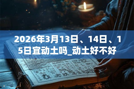 2026年3月13日、14日、15日宜动土吗_动土好不好 2026年3月13日、14日、15日宜动土吗_动土好不好