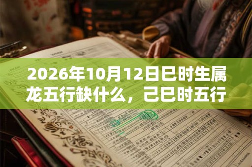 2026年10月12日巳时生属龙五行缺什么,己巳时五行缺什么 2026年10月12日巳时生属龙五行缺什么,己巳时五行缺什么