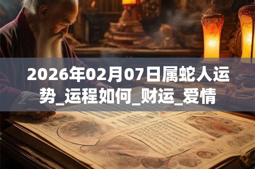 2026年02月07日属蛇人运势_运程如何_财运_爱情