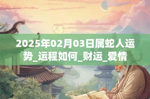 2025年02月03日属蛇人运势_运程如何_财运_爱情 2025年02月03日属蛇人运势_运程如何_财运_爱情