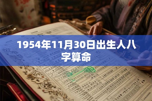 1954年11月30日出生人八字算命