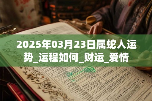 2025年03月23日属蛇人运势_运程如何_财运_爱情 2025年03月23日属蛇人运势_运程如何_财运_爱情