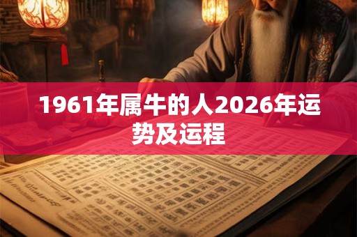 1961年属牛的人2026年运势及运程