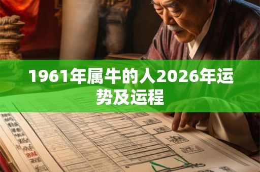 1961年属牛的人2026年运势及运程