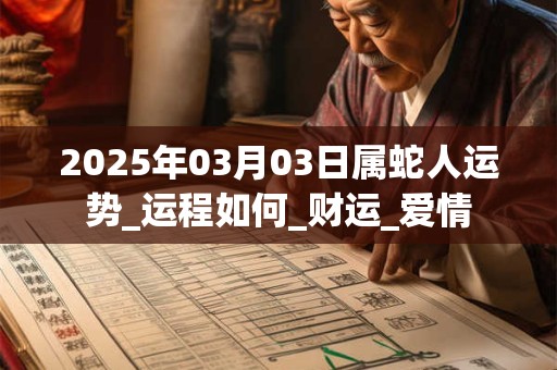 2025年03月03日属蛇人运势_运程如何_财运_爱情 2025年03月03日属蛇人运势_运程如何_财运_爱情