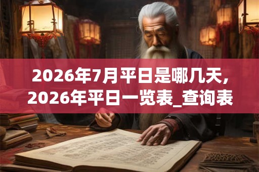 2026年7月平日是哪几天,2026年平日一览表_查询表 2026年7月平日是哪几天,2026年平日一览表_查询表