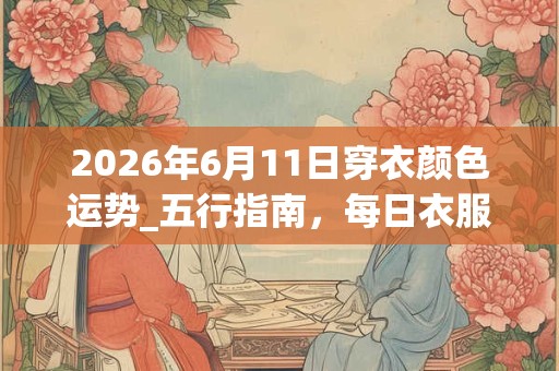 2026年6月11日穿衣颜色运势_五行指南,每日衣服颜色幸运色 2026年6月11日穿衣颜色运势_五行指南,每日衣服颜色幸运色