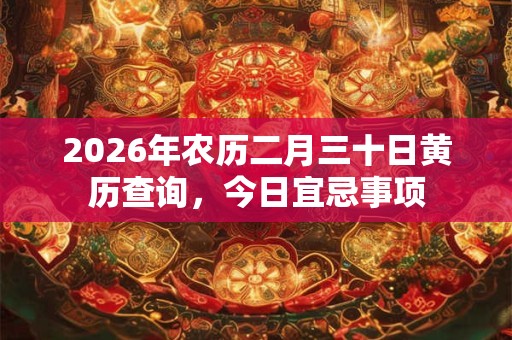 2026年农历二月三十日黄历查询，今日宜忌事项
