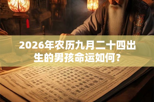 2026年农历九月二十四出生的男孩命运如何？